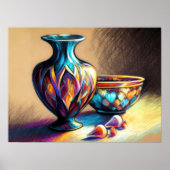 パステルスケッチカラフルグラスアートピース ポスター (正面)
