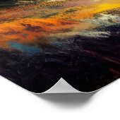 パステルスケッチカラフルナイトタイムランドスケープムーン ポスター (角)