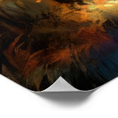 パステルスケッチカラフルランドスケープリバーツリーズスカイ ポスター (角)