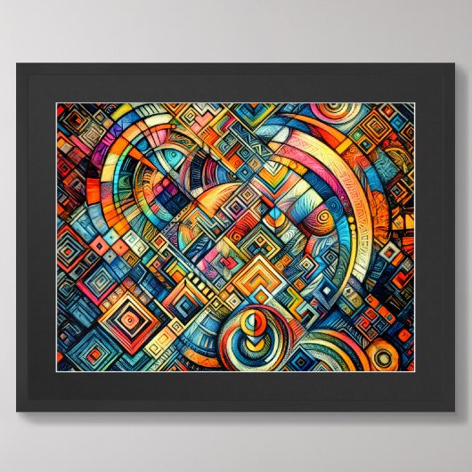 パステルスケッチカラフル抽象デザイン ポスター