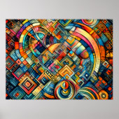 パステルスケッチカラフル抽象デザイン ポスター (正面)