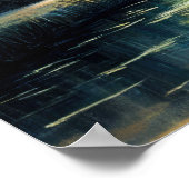 パステルスケッチガーデンポンドウィーピングウィローツリー ポスター (角)