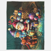 パステルスケッチクリスマストイズ フリースブランケット (正面)