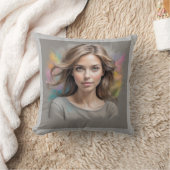 パステルスケッチグレー装飾用クッション クッション (ブランケット)