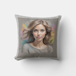 パステルスケッチグレー装飾用クッション クッション