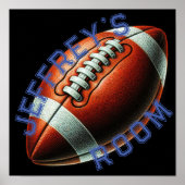 パステルスケッチサッカーパーソナライズ名 ポスター (正面)