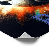 パステルスケッチサッカーボールバーストのパーソナライズ ポスター (角)