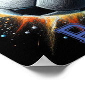 パステルスケッチサッカーボールパワーパーソナライズ ポスター (角)