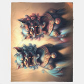 パステルスケッチシーフードッグフードッグプロテクション フリースブランケット (正面)