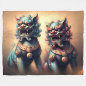 パステルスケッチシーフードッグフードッグプロテクション フリースブランケット (正面(横))