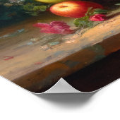 パステルスケッチスチルライフ花の花瓶オンテーブル ポスター (角)