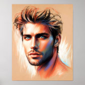 パステルスケッチハンサムマンブルーアイズ ポスター (正面)