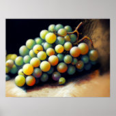 パステルスケッチバンチオブグリーングレープススティルライフ ポスター (正面)
