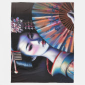 パステルスケッチビューティ日本のーウーマンファン フリースブランケット (正面)