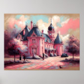 パステルスケッチピンクファンタジーマンションドリームハウス ポスター (正面)