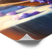 パステルスケッチフジテリアブルーミングつる植物 ポスター (角)