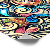 パステルスケッチボヘミアンコンビナートデザイン ポスター (角)