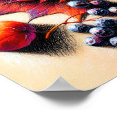 パステルスケッチメープルリーフベリーオータム秋 ポスター (角)