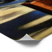 パステルスケッチヴィンテージガソリンスタンド車 ポスター (角)