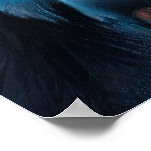 パステルスケッチ中国のの赤冠クレーン ポスター (角)