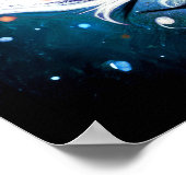 パステルスケッチ中国のブルーフィッシュ ポスター (角)