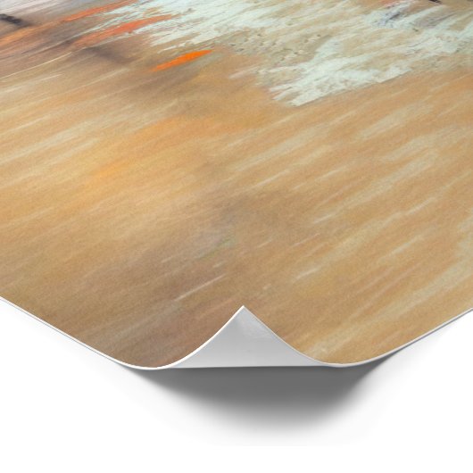 パステルスケッチ中国のレッドクラウン付きク食べ物を与えレーン ポスター (角)