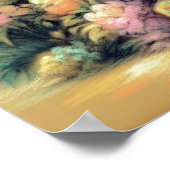 パステルスケッチ古代パゴダフローリングブッシュ ポスター (角)