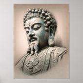 パステルスケッチ古代中国の石彫刻 ポスター (正面)