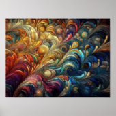 パステルスケッチ抽象芸術オーガニックバブカラフルリー ポスター (正面)