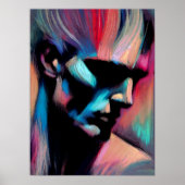 パステルスケッチ抽象芸術カラフルマン ポスター (正面)