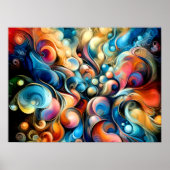 パステルスケッチ抽象芸術バブオーガニックリー ポスター (正面)