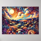 パステルスケッチ抽象芸術風景 ポスター (正面)