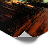 パステルスケッチ未来的漫画スタイルシティ ポスター (角)