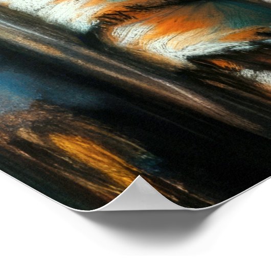 パステルスケッチ樺の木ツリーフォレストトランクス ポスター (角)