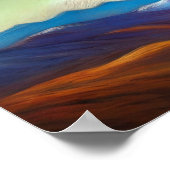 パステルスケッチ熱気球オーバーランドスケープ ポスター (角)