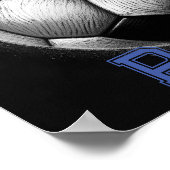 パステルスケッチ白黒サッカーボールパーソナライズ ポスター (角)