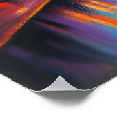 パステルスケッチ芸者サンセットアンブレラ ポスター (角)