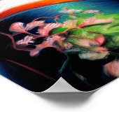 パステルスケッチ芸者着物ファン ポスター (角)