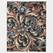 パステルスケッチ金ゴールドブルーダマスク フリースブランケット (正面)