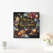 パステルスケッチ・オブ・ザ・クリスマスお洒落 スクエア壁時計 (ホーム)