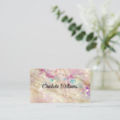 パステルスタイリッシュアルコールインクエレガントタイポグラフィ金ゴールド 名刺 (スタンド正面)