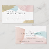 パステルスタイリッシュウォーターカラーサロンアポイントメントカード 名刺 (正面/裏面)