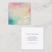 パステルスタイリッシュウォーターカラースクウェア スクエア名刺 (正面/裏面)