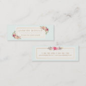 パステルスタイリッシュウォーターカラーフラワーズシガーリーック スキニー名刺 (正面/裏面)