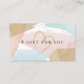 パステルスタイリッシュウォーターカラー&金ゴールドギフト証明書 名刺 (正面)