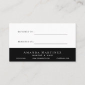 パステルスタイリッシュウォーターカラー&金ゴールドサロン紹介 名刺 (裏面)