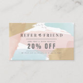 パステルスタイリッシュウォーターカラー&金ゴールドサロン紹介 名刺 (正面)