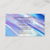 パステルスタイリッシュエレガントきらめくホログラフィック 名刺 (裏面)
