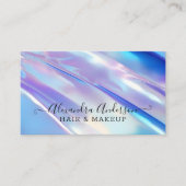 パステルスタイリッシュエレガントきらめくホログラフィック 名刺 (正面)
