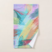 パステルスタイリッシュカラーズ抽象芸術アート バスタオルセット (ハンドタオル)